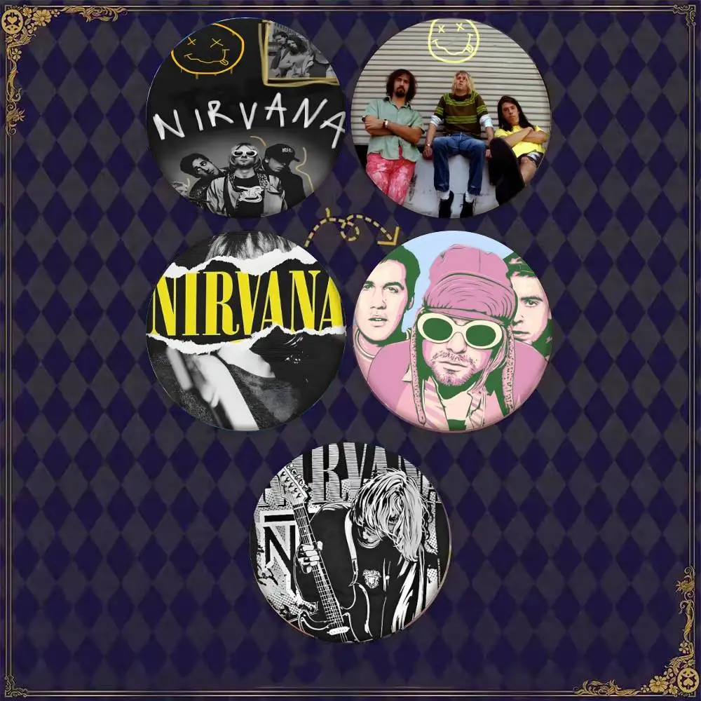 Hot N-Nirvana-K-Kurt Cobain Badge Tinplate Coin Brooch Clothing Backpack Accessories Lapel Pin