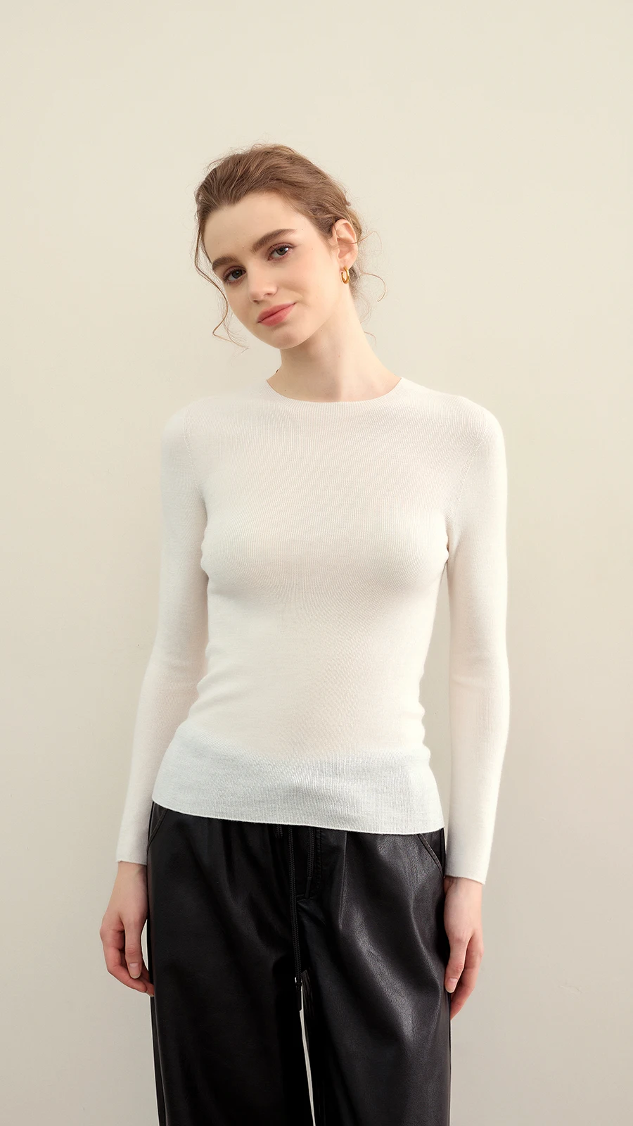 

Fashion Autumn Winter Women Sweater Long Sleeve Slim Ladies Knitted Pullover 100% Merino Wool Worsted Female Soft Clothing Tops