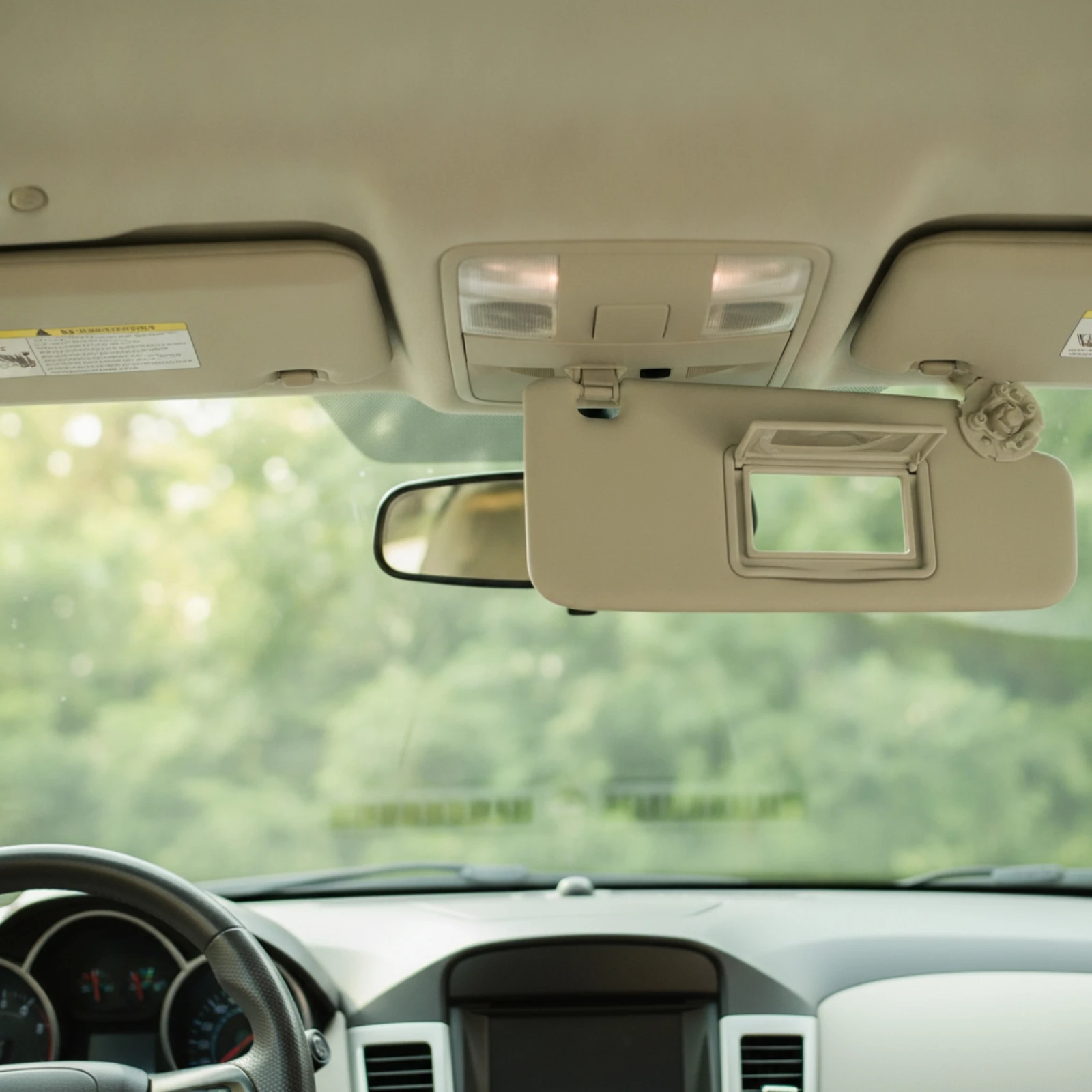 Car Visor Replacement Grey Sun Visor with Mirror Auto Parts OEM-Style Compatible for Commuters, Daily Driving