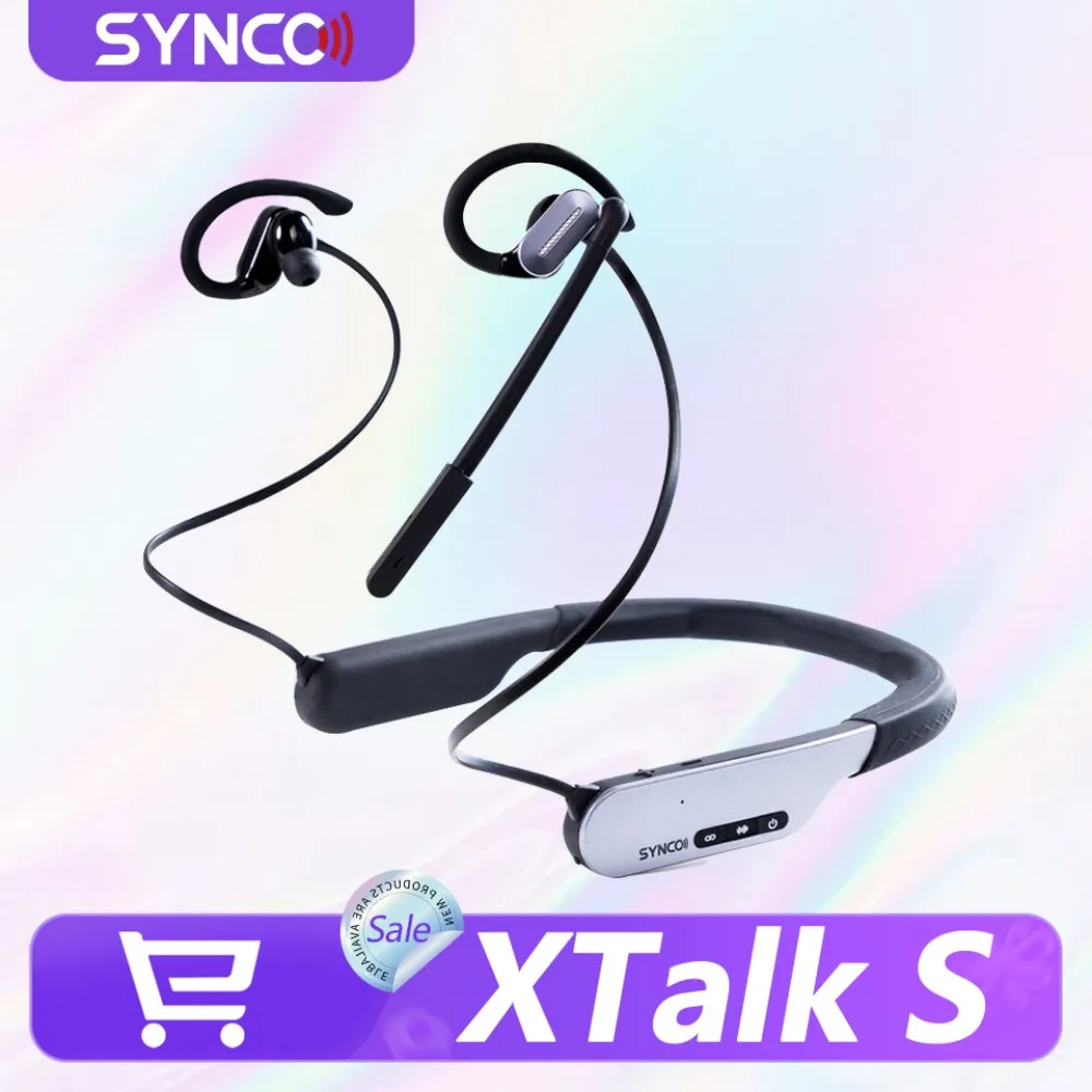 Synco Xtalk S 88g Lightweight Neckband Intercom In-Ear Full-Duplex 250m AI Noise Cancellation for Mobile Production Crew