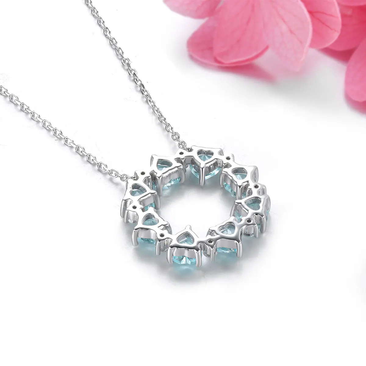 Natural Sky Blue Topaz Sterling Silver Pendants 4.5 Carats Genuine Gemstone Women Classic Romantic Style Fine Jewelrys Gifts image 4