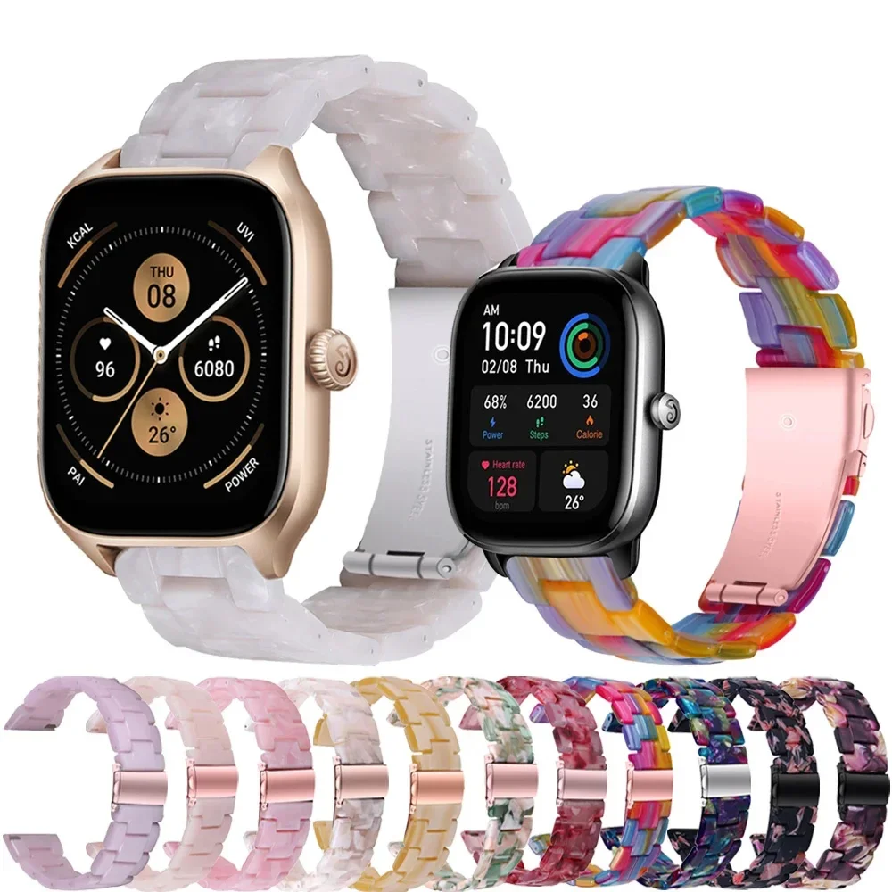 

Ремешок из смолы 20 мм, ремешок для умных часов Huami Amazfit GTS 2 2e GTS2 mini Bip U S GTR 42 мм, сменный браслет-браслет