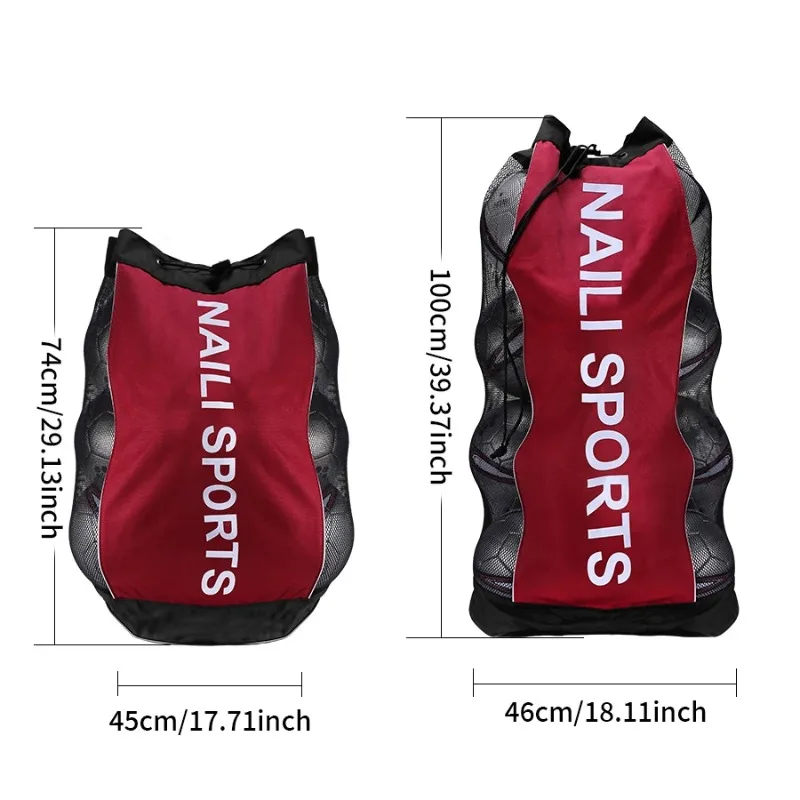 Red de almacenamiento de pelotas duradera, bolsa deportiva de un solo hombro para fútbol, baloncesto y equipo deportivo, perfecta para entrenamiento y juegos