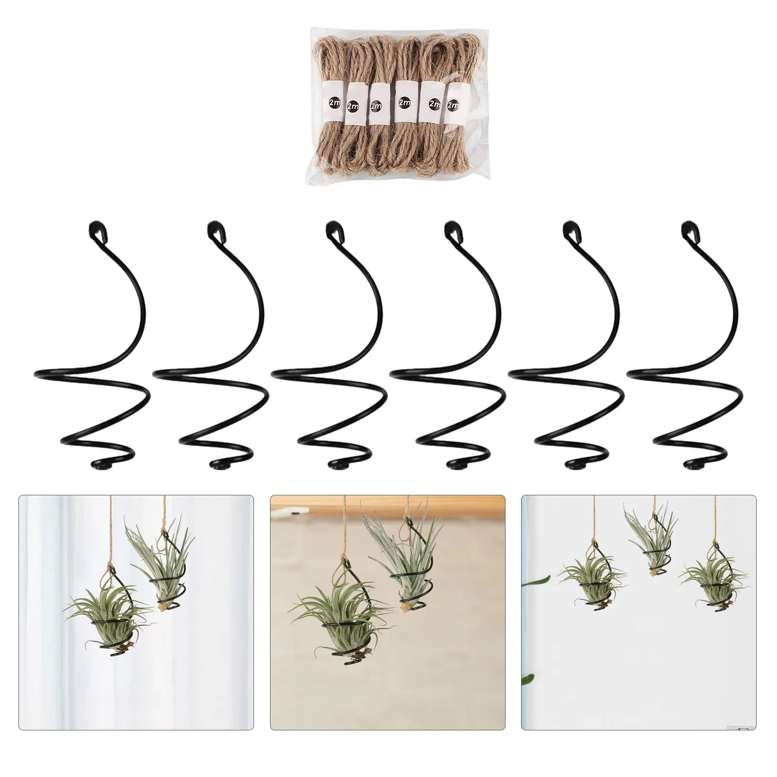 

12Set Adjustable Tillandsia Rings Soilless Plant Stand Hanging Air Plant Hanger for Living Room Decor Metal Succulent Wall