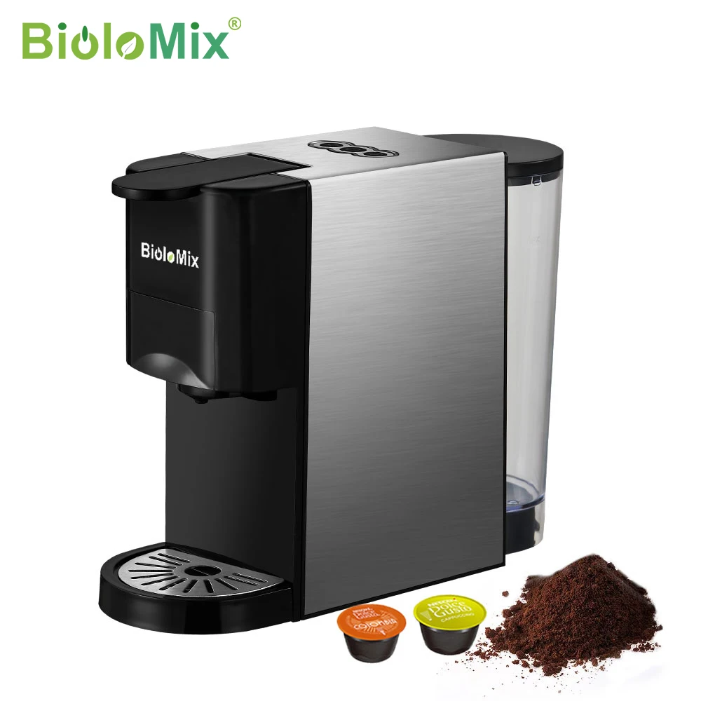 BioloMix 3 in 1 Espresso Coffee Machine 19Bar 1450W Multiple Capsule Coffee Maker Fit Nespresso,Dolce Gusto and Coffee Powder