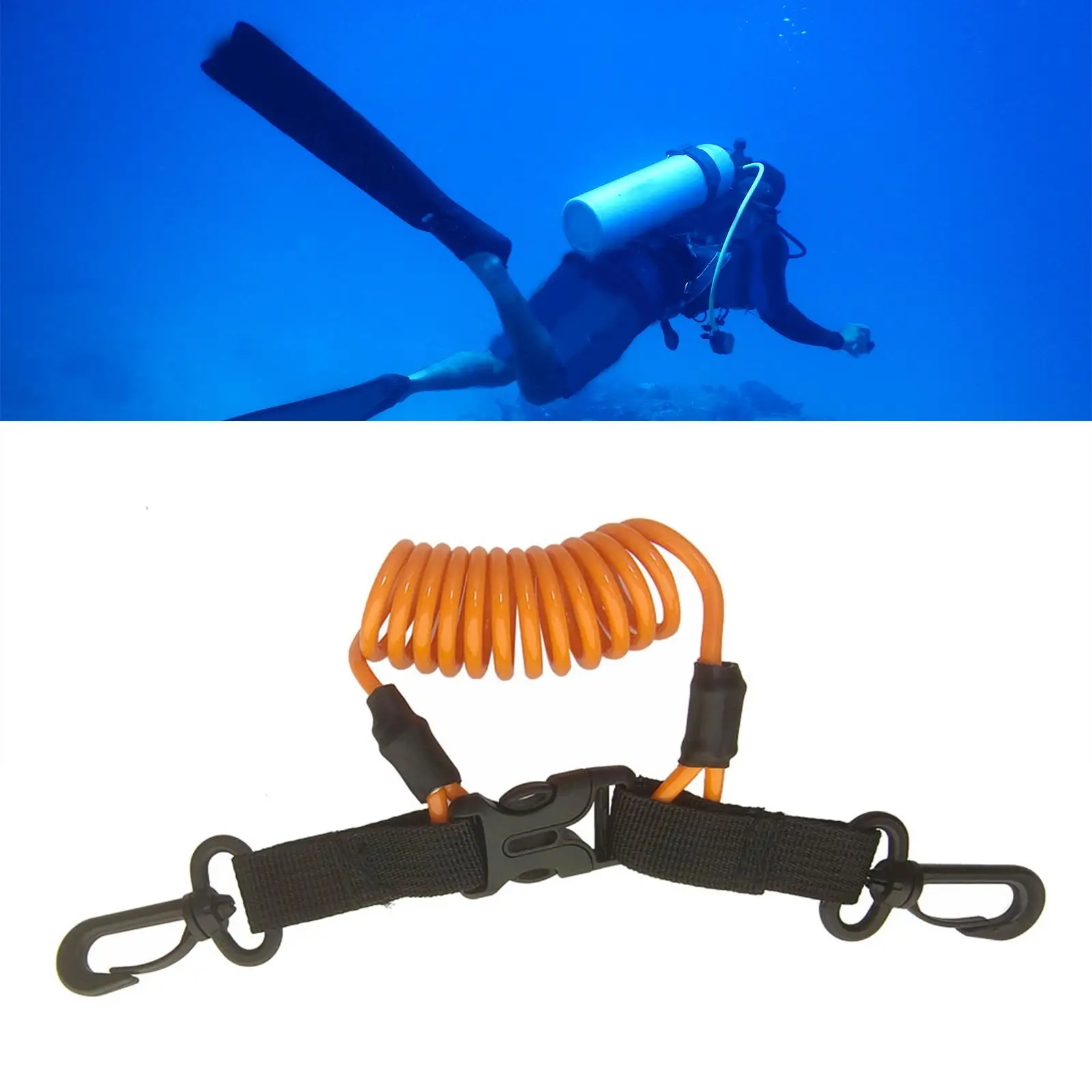 Scuba Diving Lanyard Durable Retractable Diving Camera Lanyard for Freediving Snorkeling Underwater Photography Diving Tools