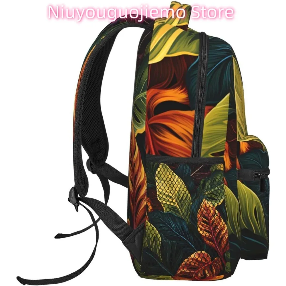 漫画かわいい葉植物軽量ラップトップバックパック軽量多目的旅行カジュアルデイパックユニセックスカレッジバックパック用