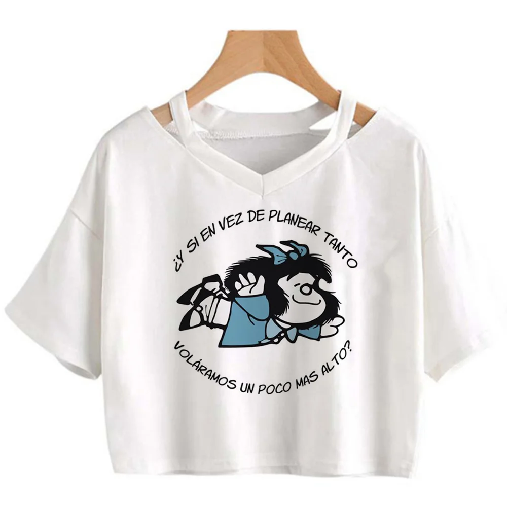 Mafalda aesthetic fairycore crop top Female kawai fairy grunge  hippie graphic  clothes