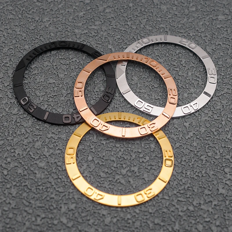 Seiko 38mm smussato rame orologio lunetta inserto anelli diametro interno 30.5mm adatto per SKX007 SKX009 SRPD Diving Watch Case Parts