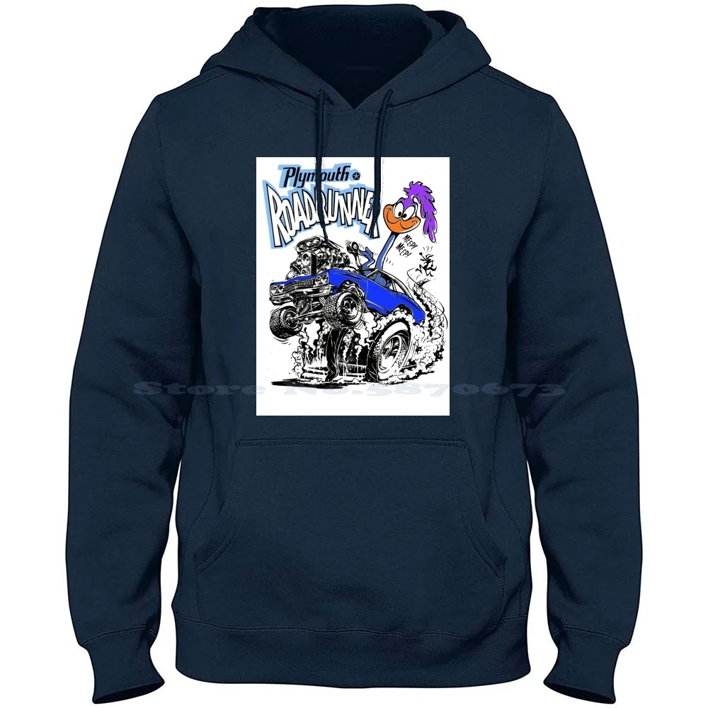 Odd Rods Plymouth Roadrunner-Blue 100% Pure Cotton Hoodie Tshirt Plymouth Mopar Hemi Retrostickersnz