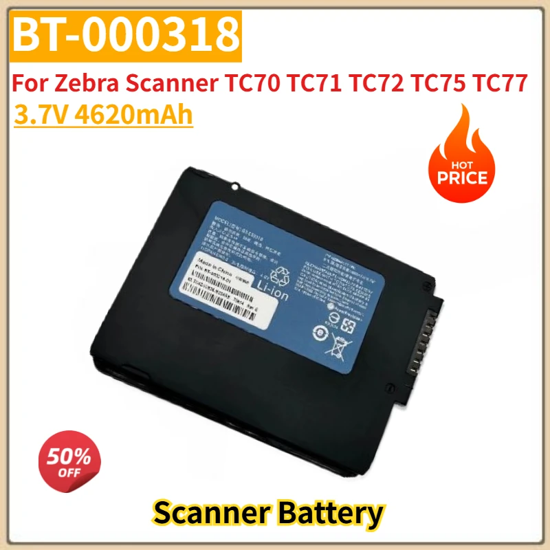 

High Quality BT-000318 Scanner Battery 3.7V 4620mAh for Zebra Scanner TC70 TC71 TC72 TC75 TC77 Brand New Replacement Battery