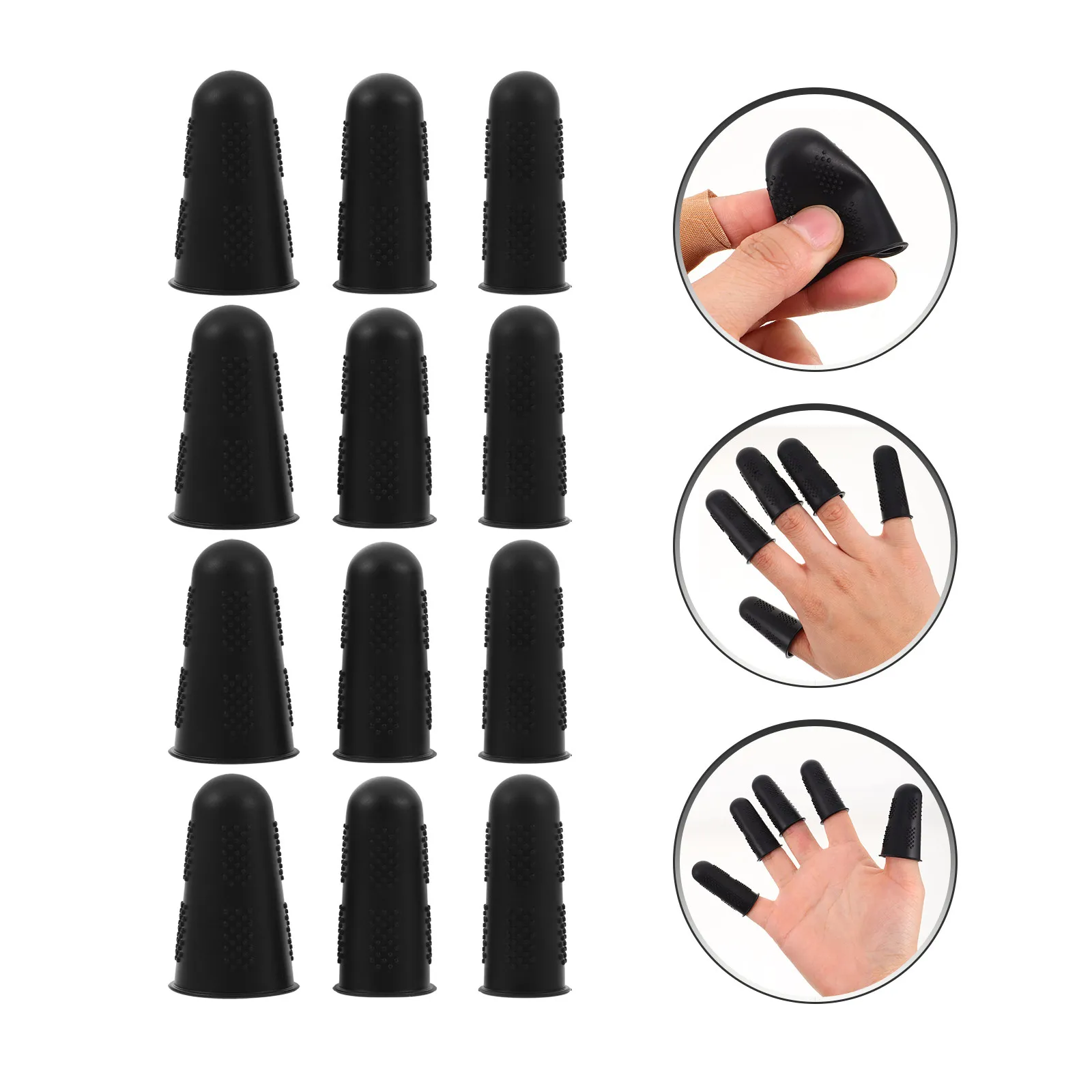 

12Pcs Silicone Finger Tip Protectors Heat Resistant Non-Slip Comfort Fit Reusable Fingertip Shields for Crafting Sewing Ironing