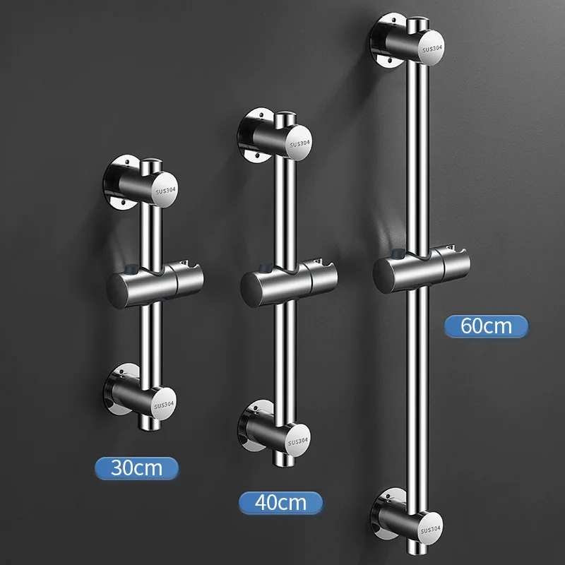 Stainless Steel Wall Mounted Bath Sliding Bar Adjustable Extension Shower Head Rail Lifting Slide Holder Bathroom Accessories