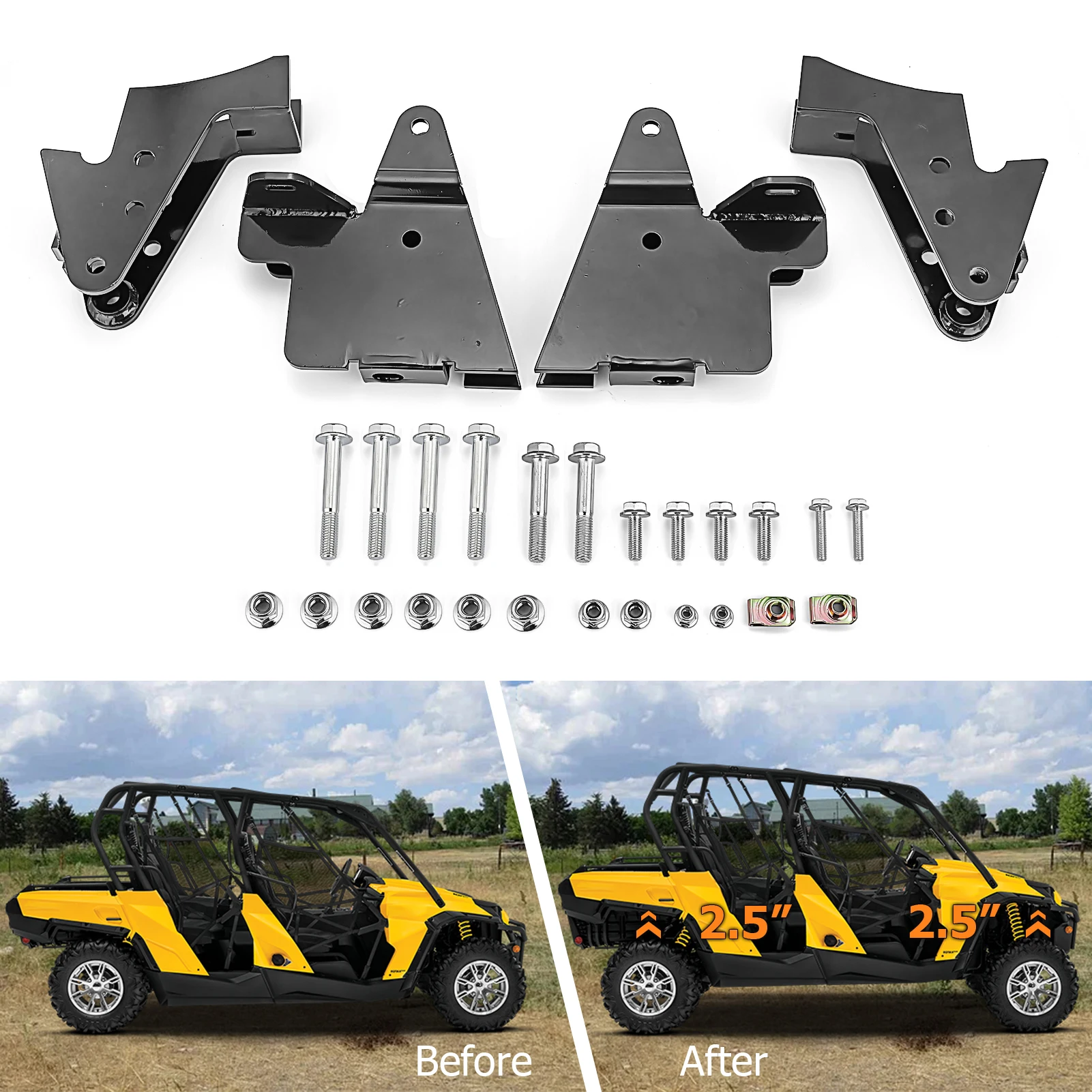 

UTV 2.5" Front&Rear Lift Kit Suspension Full Lift for Can-Am Commander 800/1000/Max & X Model with Fox Shocks Accessories