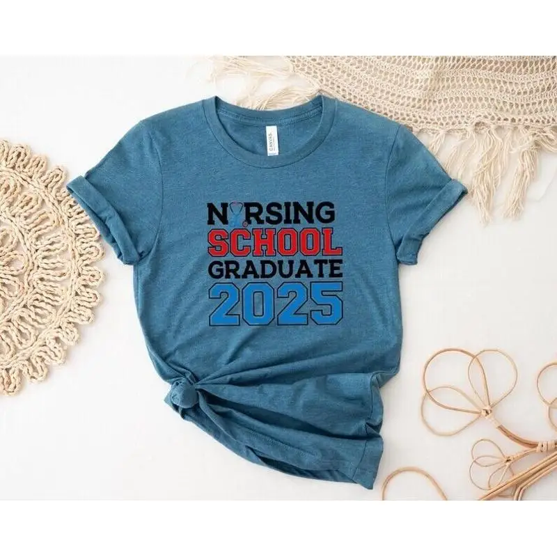 Nursing School Graduate 2025 T Shirt Nurse Heart Rate Life