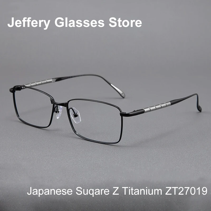 Japanese Handmade Pure Titanium Men Square Glasses Frame ZT27019 Large Size Business Eyeglasses High Quality Eyewear