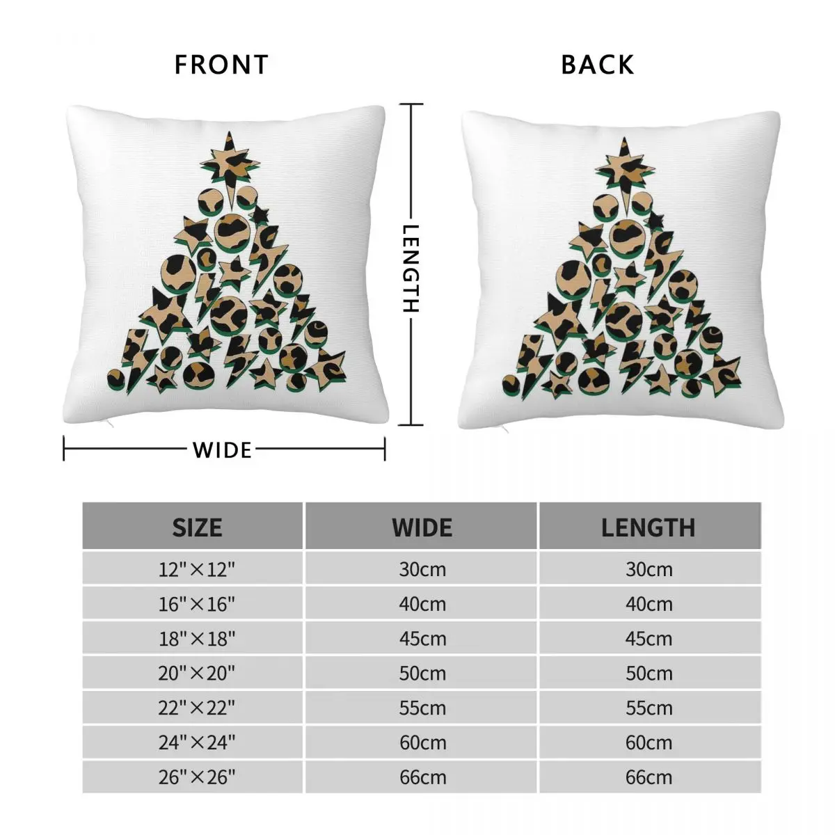 Leopard Christmas Lightning Star Square Pillowcase Polyester Linen Velvet Printed Zip Decorative Pillow Case Home Cushion Cover