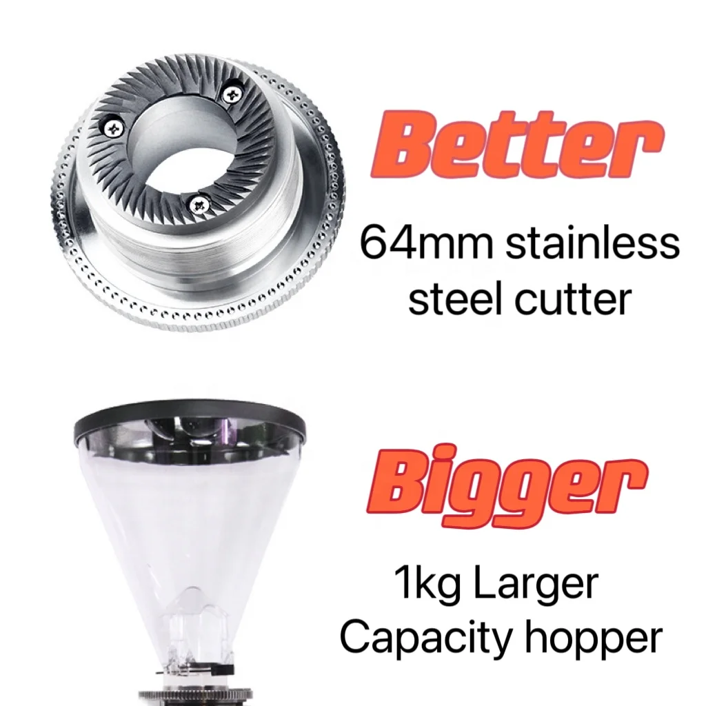 Large Capacity Commercial Professional Espresso Ceramic Blade Electric Coffee Bean Grinder Machine