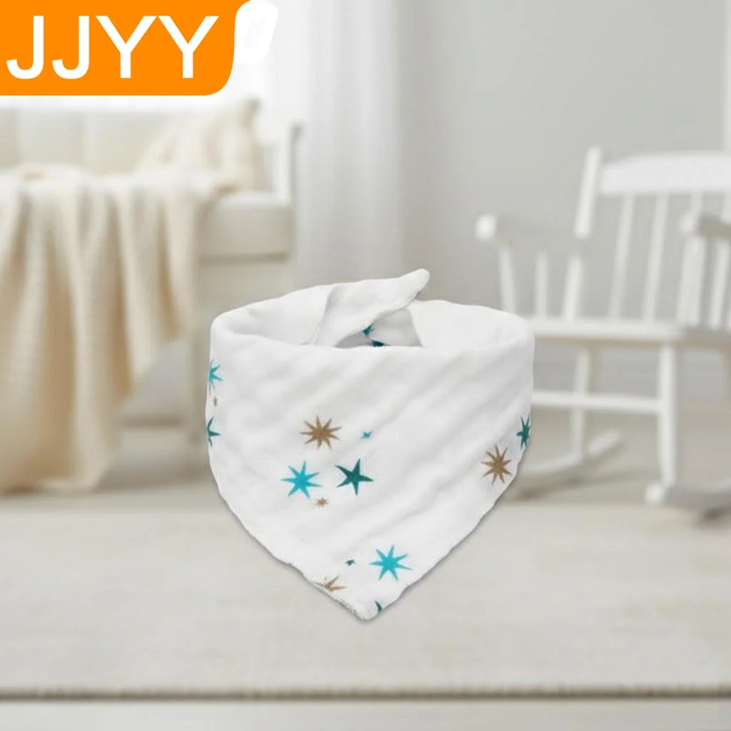 

Soft Cotton Triangle Baby Bibs Cartoon Print Waterproof Snap-On Drool Bibs for Infants Newborns Toddlers