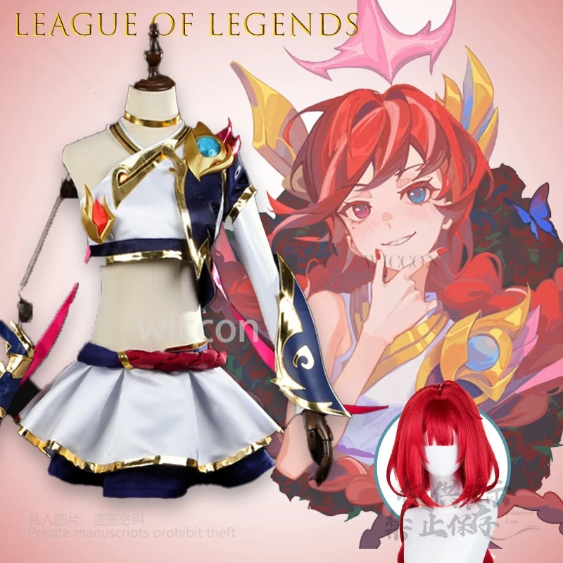 [Cos COS] Аниме Lol Championship Jinx Косплей Костюм Набор с оружием Парик Киберспорт Вечеринка Наряд Хэллоуин Вечеринка