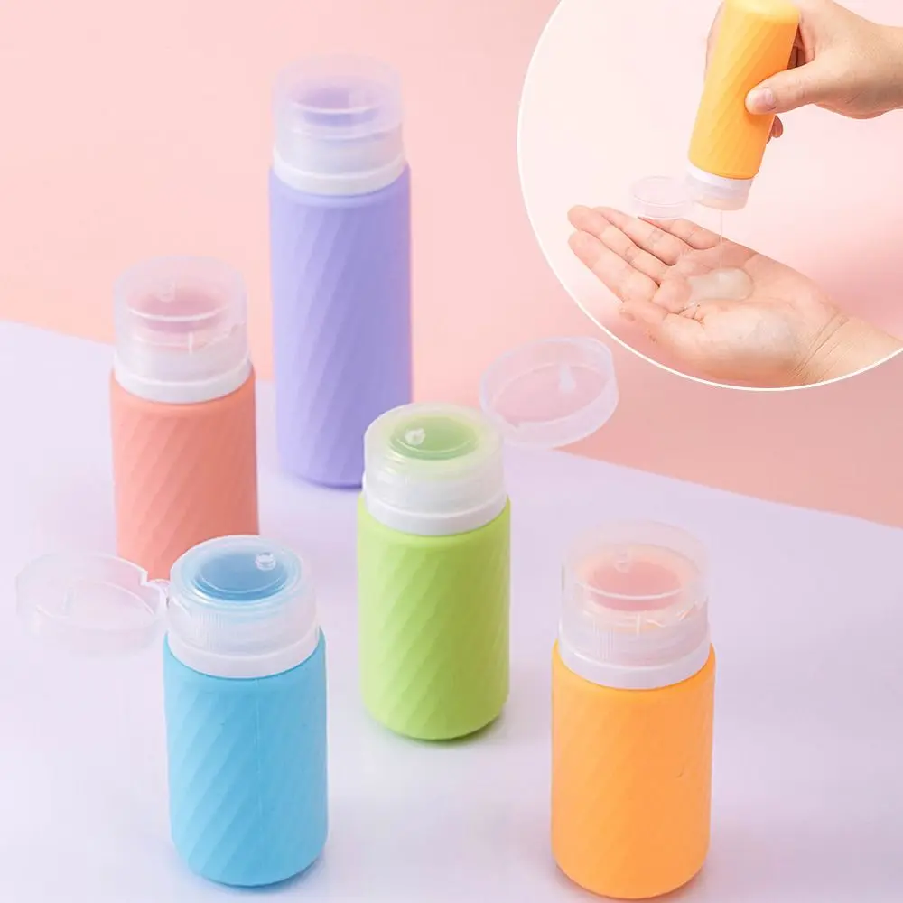 New 60ML/90ML Silicone Refillable Bottles Squeeze Refillable Shower Gel Lotion Bottle Silicone Shampoo Sub-Bottling Travel