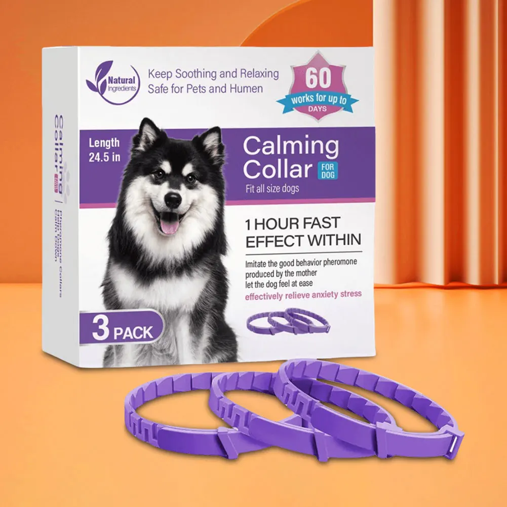 3/4 Pack Pheromone Collar Stress and Anxiety Relief Calm Collar Adjustable Natural Calm Relax Soothing Collars for Dogs/Cats