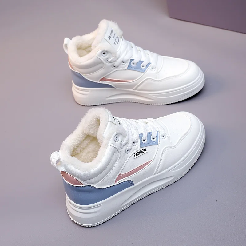 Hot Sale of High Quality Color Matching Women\'s Shoes High Top Small White Shoes Women All Match Board Shoes Trend Street Beat