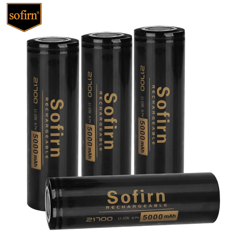 Sofirn 21700 5000MAh بطارية مسطحة قابلة للشحن عالية الطاقة التفريغ 3.7 فولت ليثيوم أيون 21700 خلية SM11 مصباح يدوي الهبة