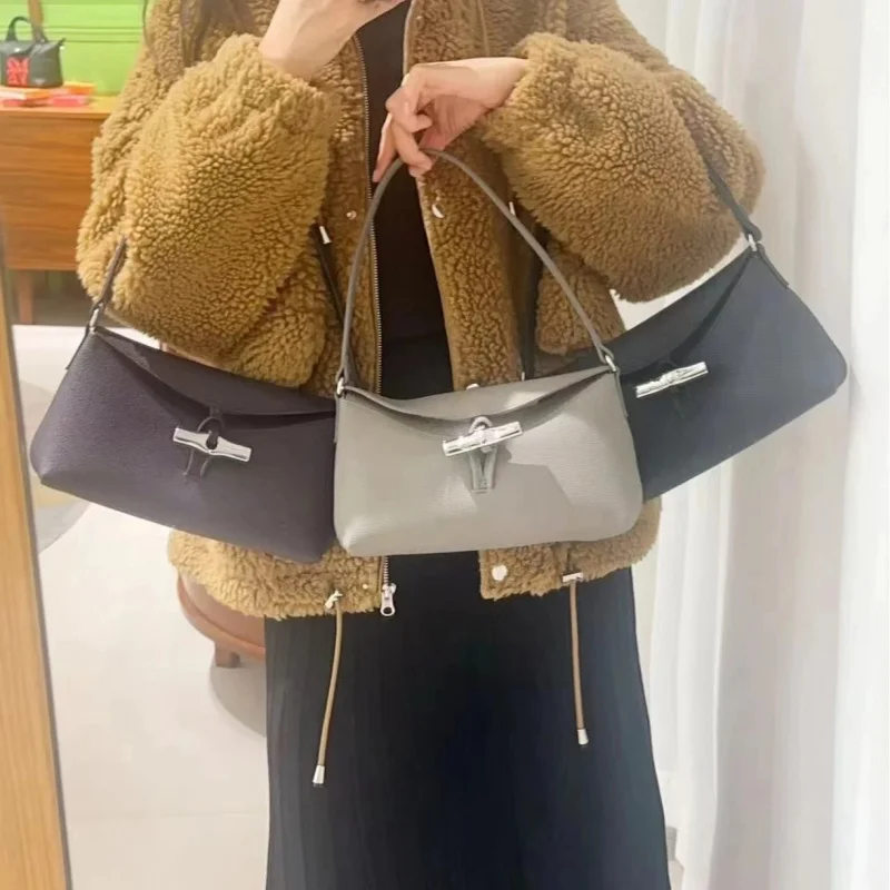 2024 new Longxiang luxury top design women\'s bag versatile hobo tote one-shoulder underarm bag