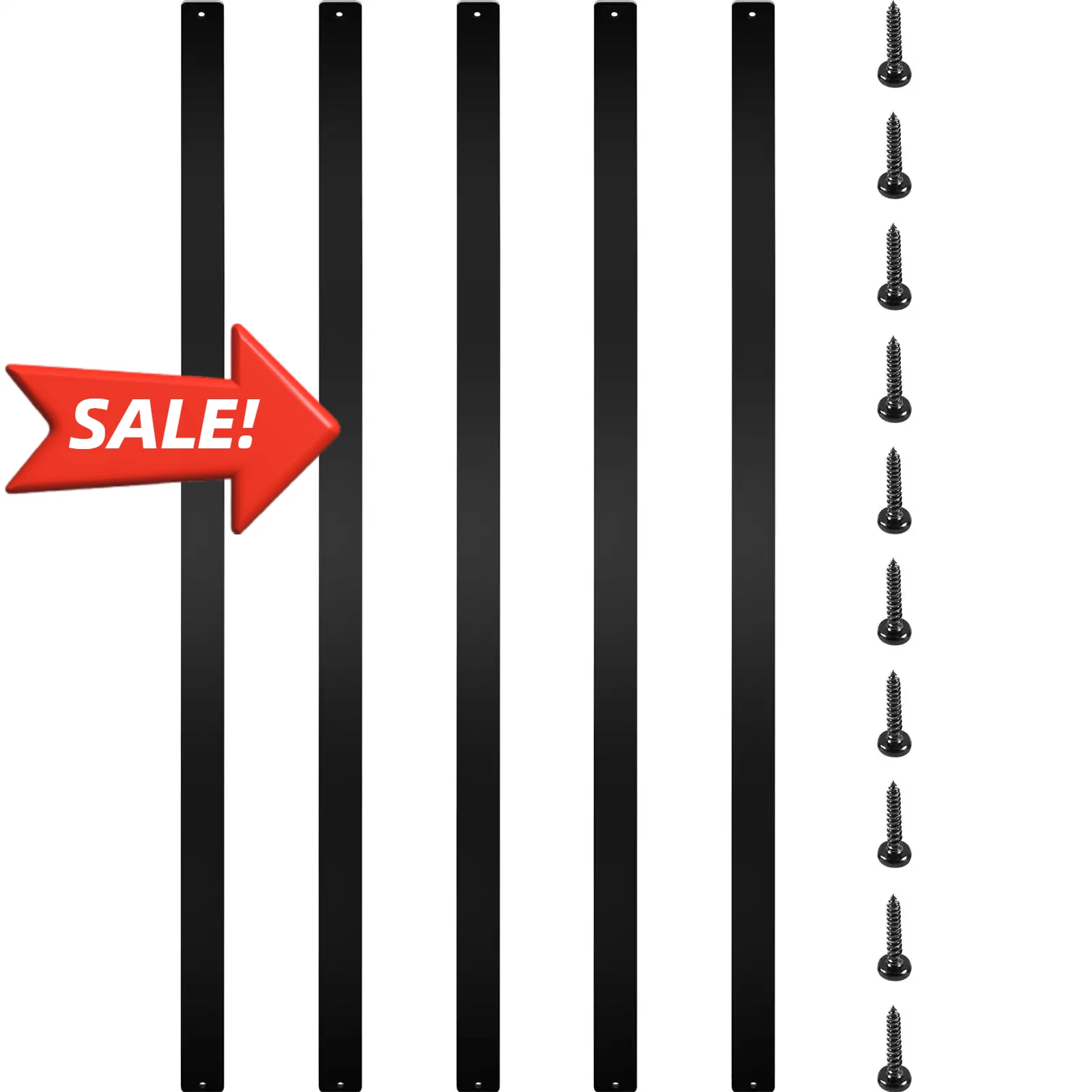 บาลัสเตอร์ดาดฟ้า, แกนหมุนดาดฟ้าโลหะ 76 แพ็ค, ราวบันไดบันได 29.5 "x 1" พร้อมสกรู