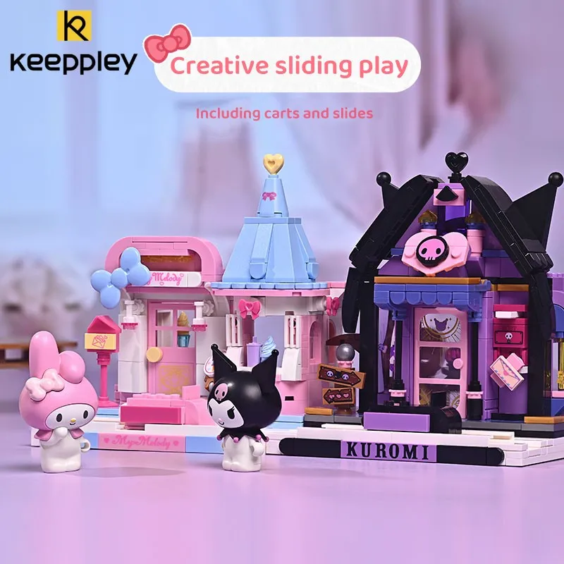 Keeppley Sanrio Assembly Toy Building Block Kuromi Cinnamoroll Mymelody Model Decoration Education Game Graphics Birthday Gift