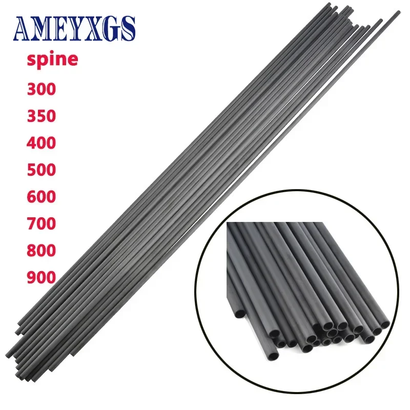 12pcs 30 inch ID 4.2mm Pure Carbon Arrow Shafts Spine 300 350 400 500 600 700 800 900 DIY Archery for Bow Hunting Shooting