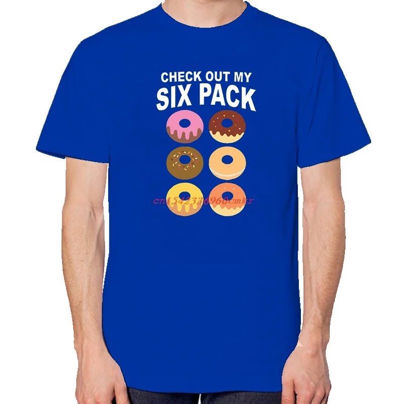 Funny Graphic T Shirts Check Out My Six Pack Donut Fashion Print T Shirt Summer Casual Crewneck Tees Tops Cotton O-Neck T-Shirt
