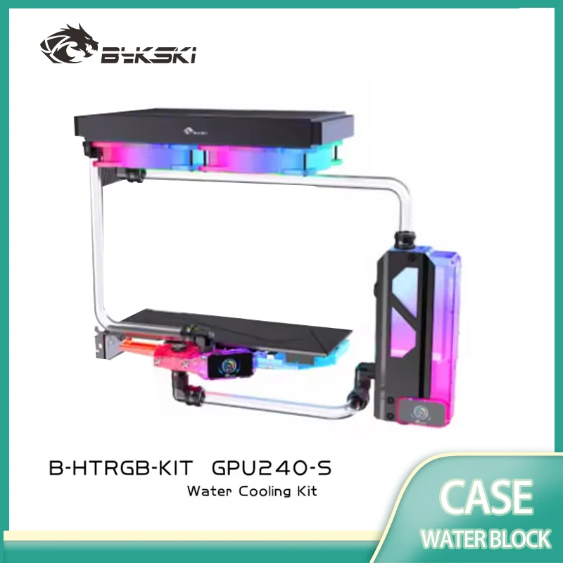 BYKSKI Water Cooling Kit CPU/GPU Water Block Water Tank Pump 240mm Radiator 12cm Fan Computer Radiator PC Cooler G1/4' Hard Tube