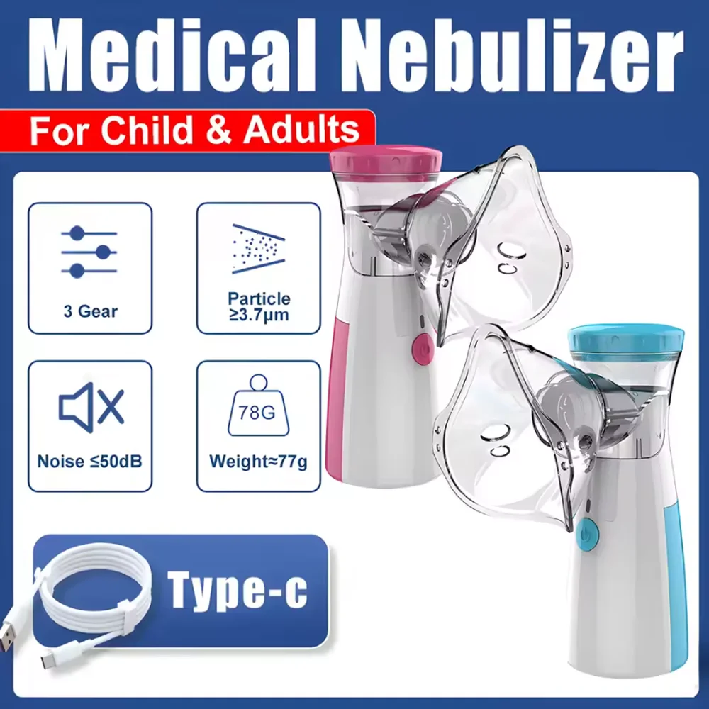 Nebulizador de malla silencioso de mano, nebulizador para niños y adultos, inhalador portátil, atomizador para asma, Mini humidificador para el cuidado de la salud