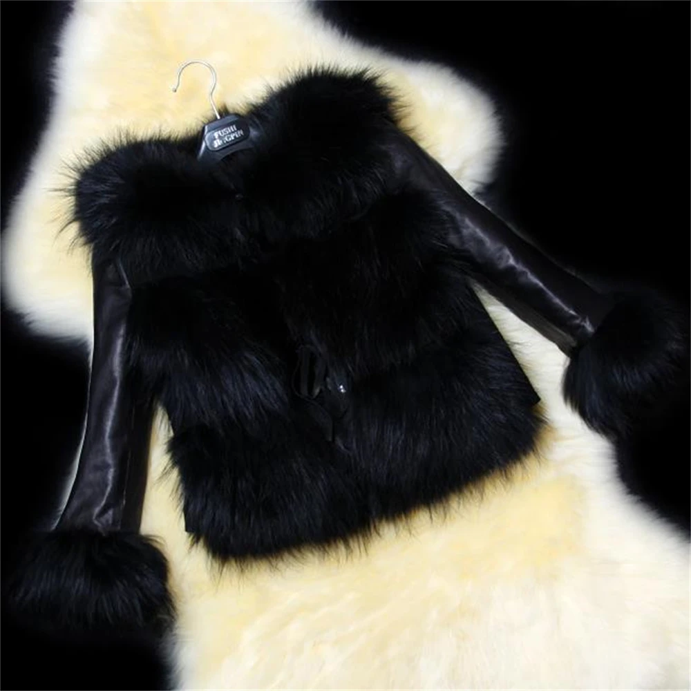 New Winter Women Fur Coats Thicken Faux Leather Fur Female Slim Coat Fur Lining Leather Jacket Aviator Jacket Plus Size Casual