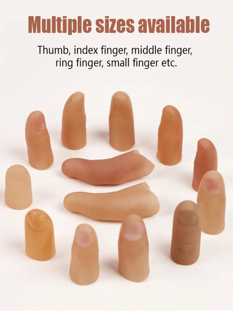 【Ready Stock】High-quality simulation thumb sleeves, large and small finger magi c toys thumb sleeves simulation silicone sleeves