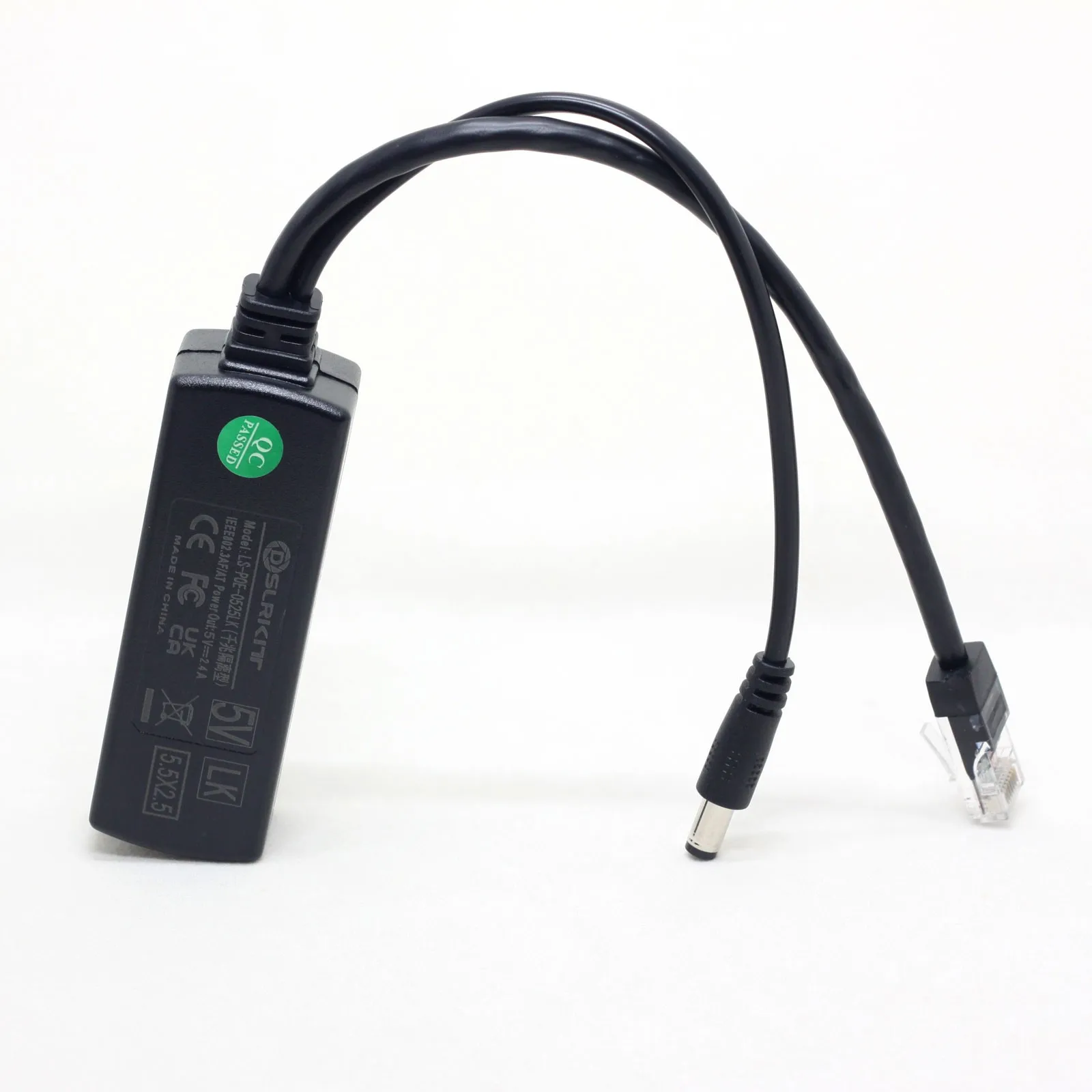

DSLRKIT Active Gigabit PoE Splitter 5V 2.4A DC 5.5x2.5mm IEEE 802.3af/at 10/100/1000Mbps