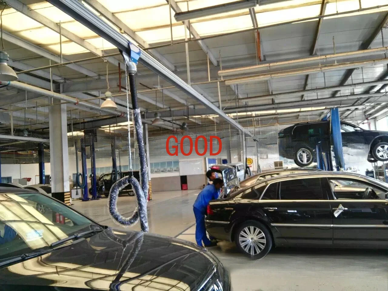 Automobile slide type exhaust gas extraction system Exhaust gas extraction machine