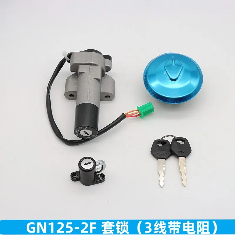 3 cables interruptor de bloqueo de ignición de motocicleta llave tapa de tanque de combustible tapa de tanque cerradura para Suzuki GN125-2F GN125F GN 125cc