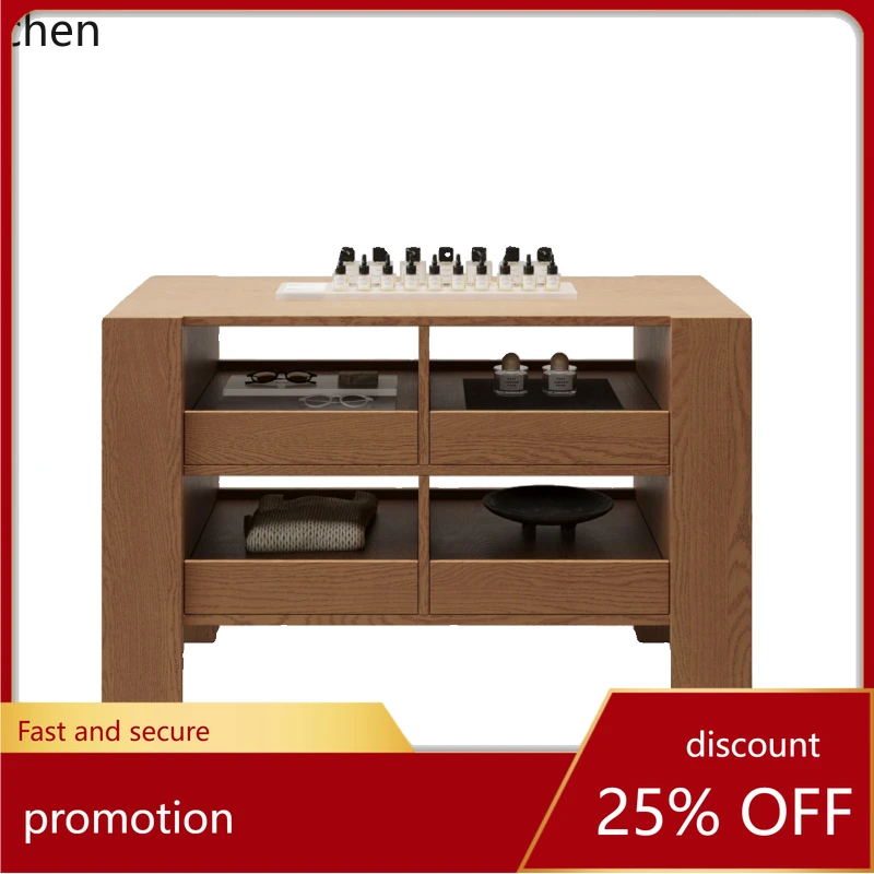 

HT modern simple clothing store side cabinet storage display decorative cabinet retro simple checkout page