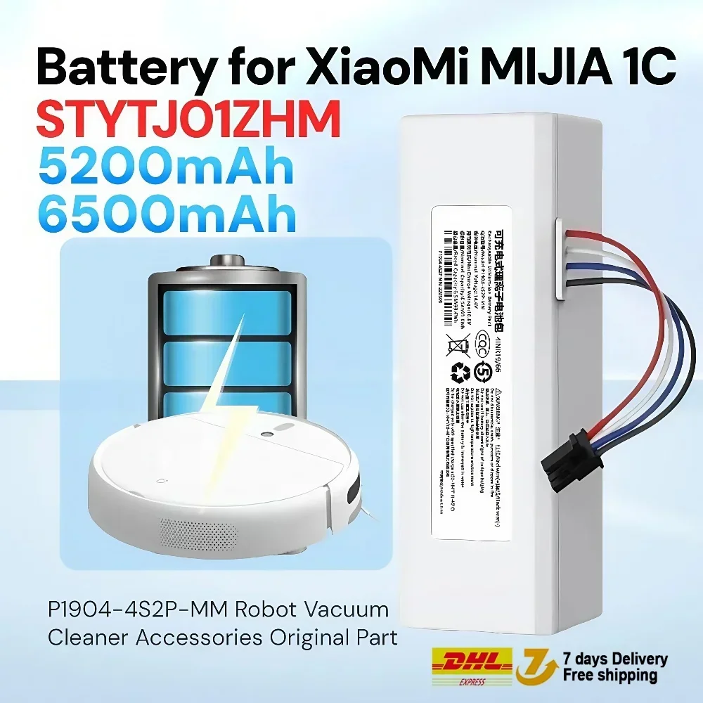 

14,4 В, 6500 мАч, аккумулятор для робота 1C P1904-4S2P-MM для Xiaomi Mijia Mi, пылесос, сменный аккумулятор для робота-пылесоса