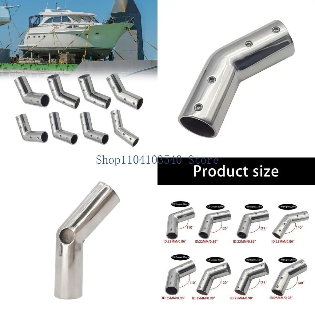 02DC Angled Stainless Metal Pipe Connector Upgrades for Yacht & Guardrail Work