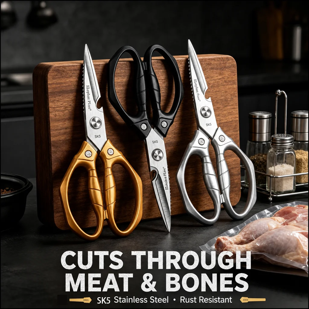 1/2Pcs,Multifunctional Kitchen Scissors, Peelers,SK5 Steel for Cutting Chicken Bones, Fish, Poultry- All-Purpose Food Scissors