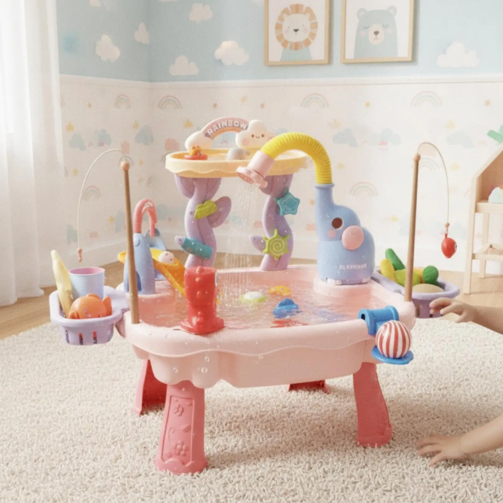 Interactive Water Table for Children with Animal Park Layout and 39 Accessories for Fun Learning Play