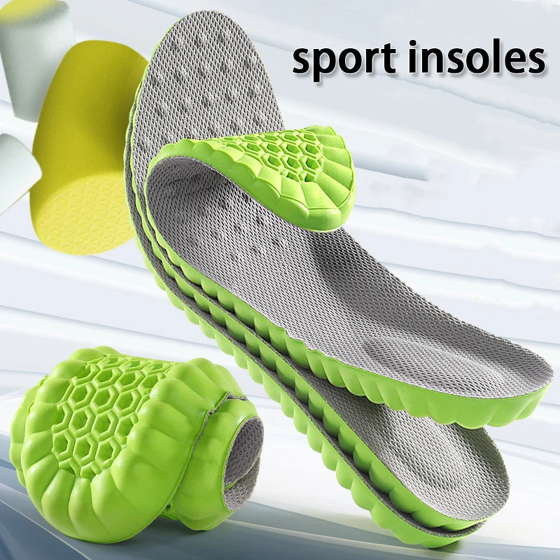 Men's and Women's Sports Shock Absorbing Insole Outdoor Running Insoles Soft elasticity Sole Breathable Comfortable Insoles