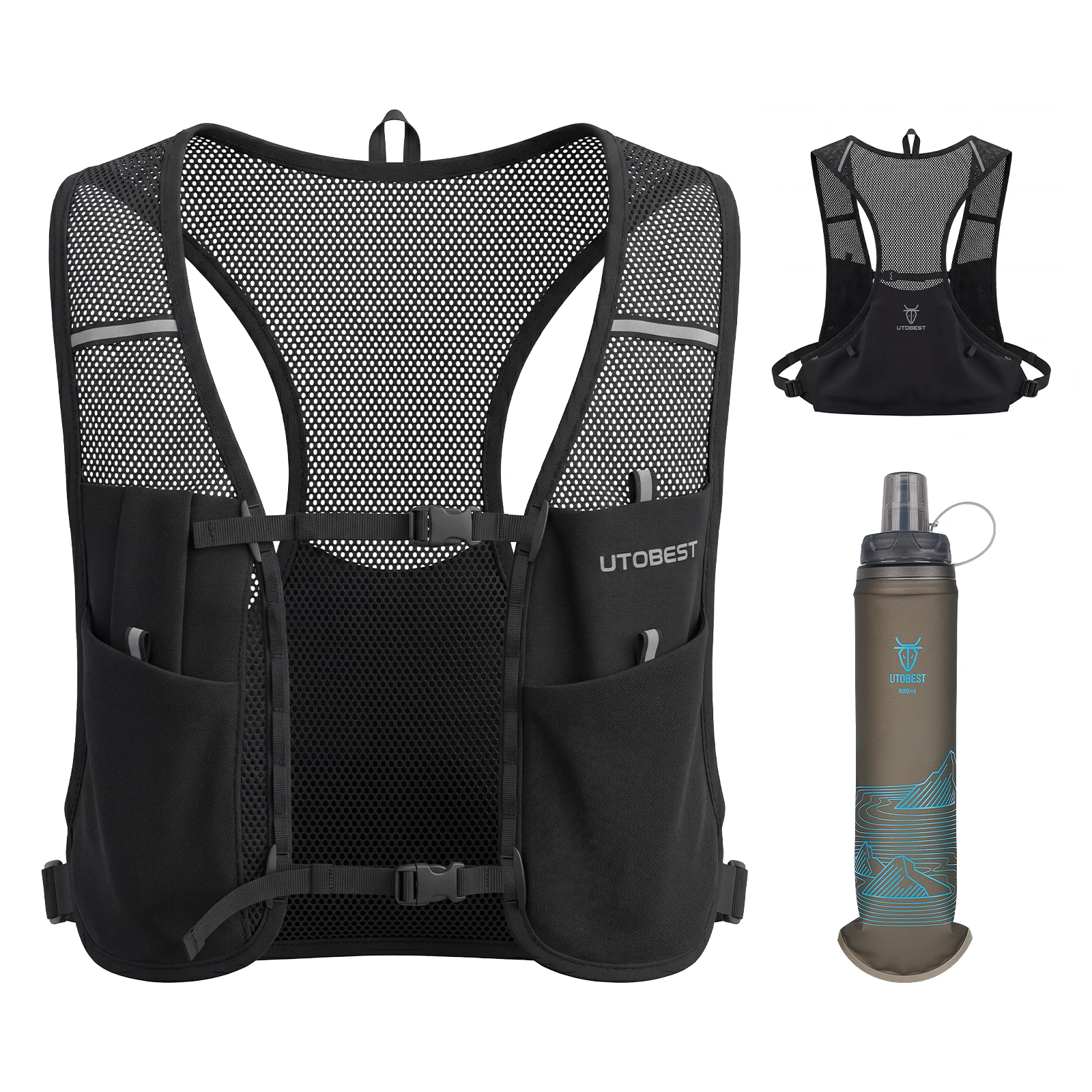 UTOBEST UTR112 Trail Running Vest Ultra Lightweight Hydration Pack Breathable Functional Pack for Marathon Cycling Hiking