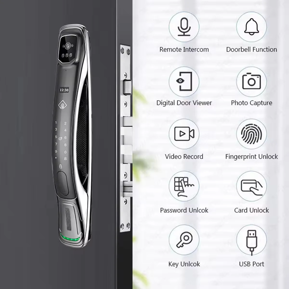 Smart Lock Video Call Face With Camera Intercom Door Lock Tuya App Wifi Fingerprint Digital Electronic Intelligent Locks