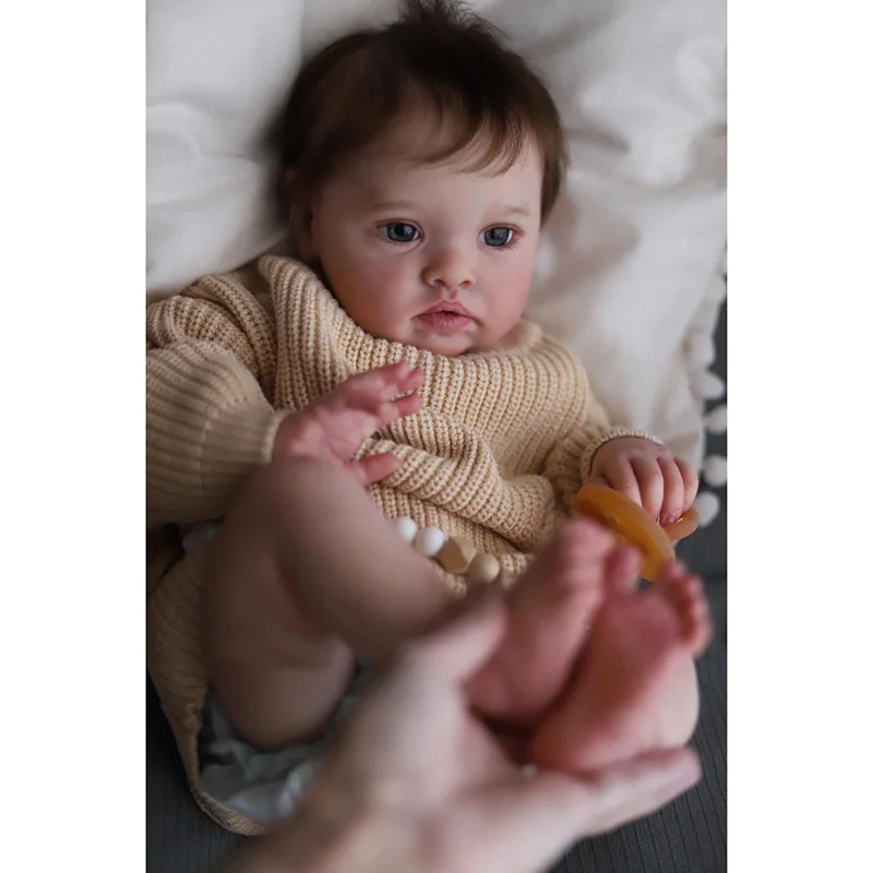 20inch Reborn Doll Kit Chantal Unfinished Unpainted Doll Parts with Cloth Body and Eyes Limited Edition Handmade DIY Kit Reborn