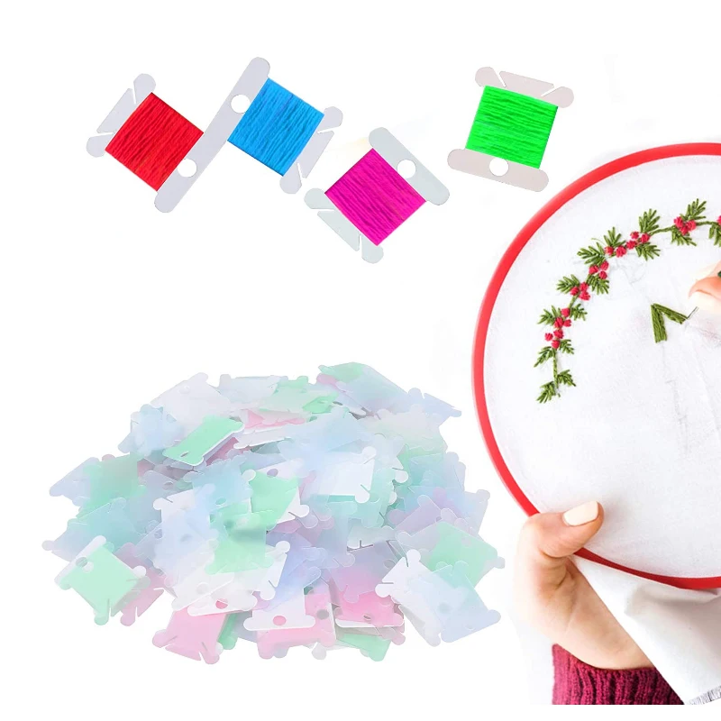 Embroidery Thread holder Floss Craft Bobbin Cross Stitch Storage Holder Plastic Sewing Thread Board Card Thread Organizer